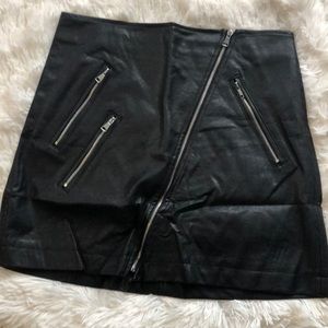 Love Tree Black Asymmetrical Faux Leather Skirt Small Medium Large
